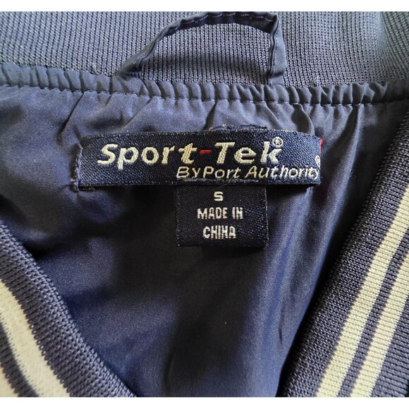Sport-Tek Jacket Men's Small Blue/Gray V-Neck Windbreaker Pullover - Picture 3 of 7